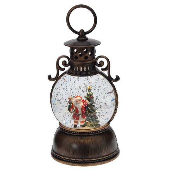 Изделие декоративное &quot;Фонарь&quot; (подсвет, муз, вьюга, 3хААА н/п +USB), D 10 см, L11 W11 H24 см