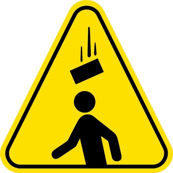 Знак декоративный (постер) &quot;Кирпич над головой&quot; 30х27 см, пластик