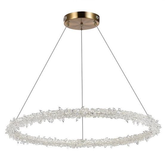 Люстра подвесная St Luce. SL6105.213.01. Lucchero. 1х73 Вт, LED, 3000-6500K, 5475 Lm, 80х80 см, цвет золотистый