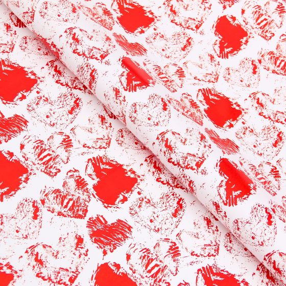 !Бумага упаковочная 2 листа глянцевая &quot;Сердечки&quot; , 100 х 70 см.