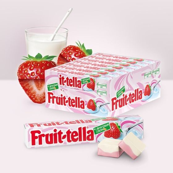 Жевательная конфета Fruittella, &quot;Клубничный йогурт&quot;, 42,5 г