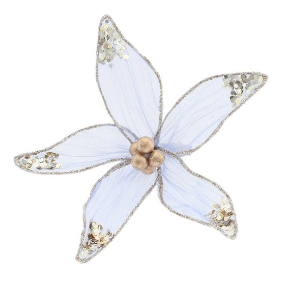 Цветок искусственный &quot;Пуансеттия&quot; (на клипсе), L16 W16 H6 см