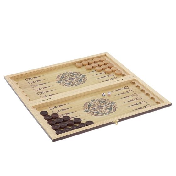 Игра настольная 2 в 1 ( шашки, нарды) "Морские", L50 W24,5 H4 см