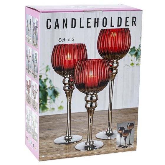 Набор из 3-х подсвечников, L35 W12 H40 см