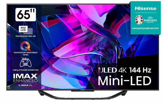 Телевизор QLED 65&quot; Hisense 65E7KQ черный 4K Ultra HD Smart TV