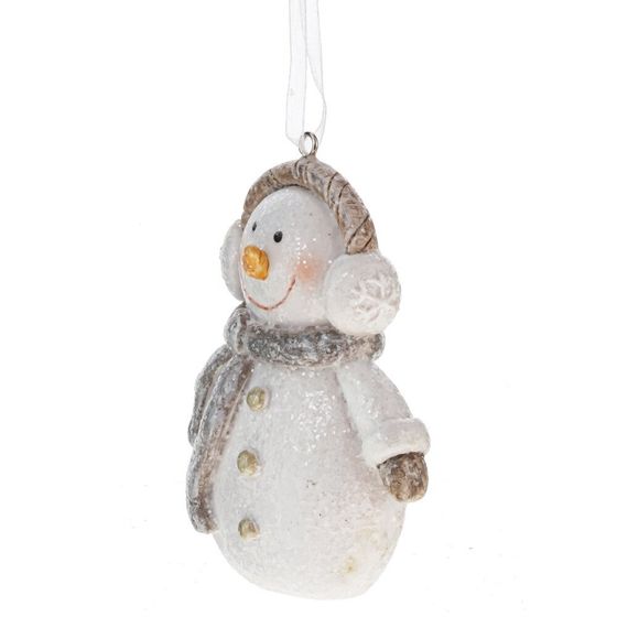 Фигурка декоративная подвесная &quot;Снеговик&quot;, L7 W3,5 H9 см, 2в.