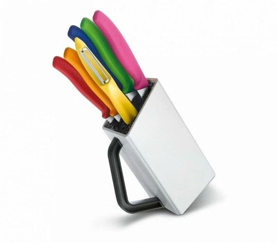 Набор ножей Victorinox 6.7127.6L14 5шт на подставке зеленый/розовый/оранжевый/красный/синий/желтый
