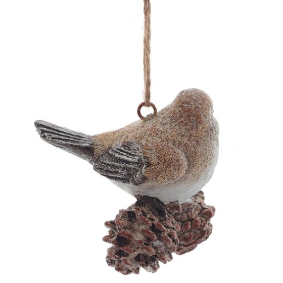 Украшение новогоднее &quot;Птичка на шишке&quot;, L8 W6 H7,5 см, 2в.