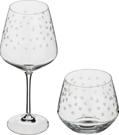 Набор из 2 предметов &quot;Осень&quot;:бокал для вина+стакан для виски 700/500 мл.высота=25/9 см.-305-569 Италия