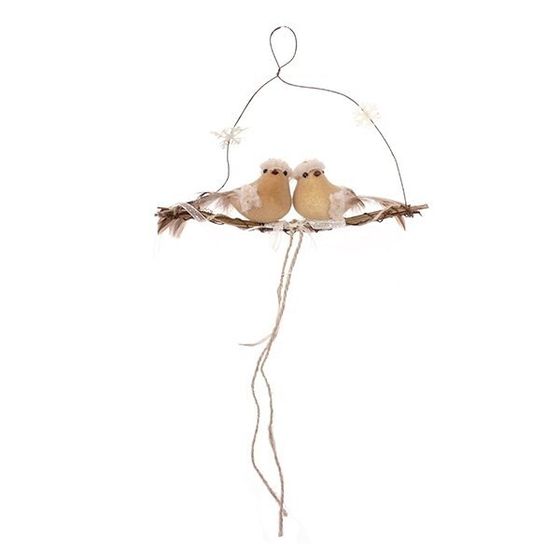 Изделие декоративное подвесное &quot;Птички&quot;, L20 W4 H14 см, 2в.
