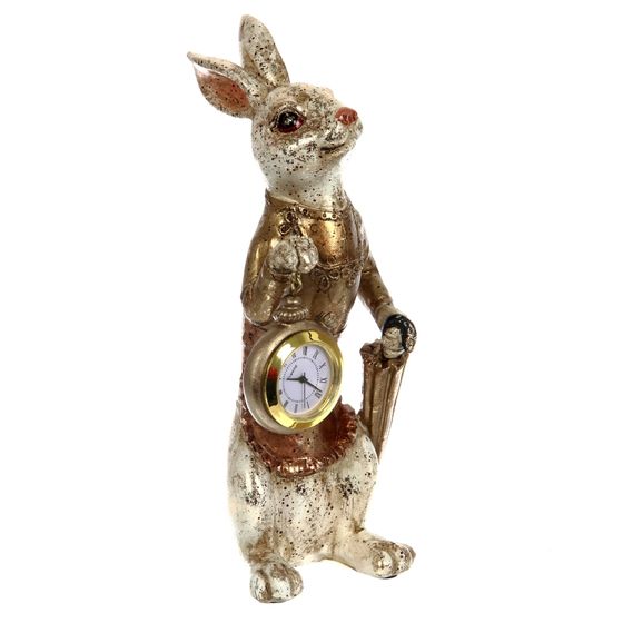 Фигурка декоративная &quot;Заяц&quot; с часами (LR41х1), L7 W11 H21 см, 2в.
