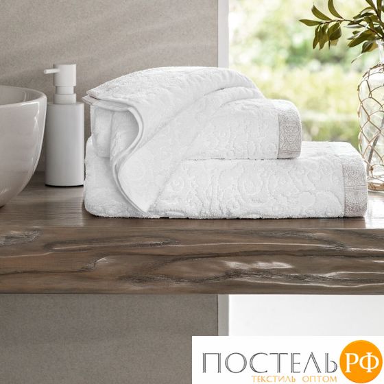 Togas ЭЛИЗАБЕТ бел/сер К-т полотенец 40x60/50х100/70х140, 50% модал/50% хл, 600 гр/м2