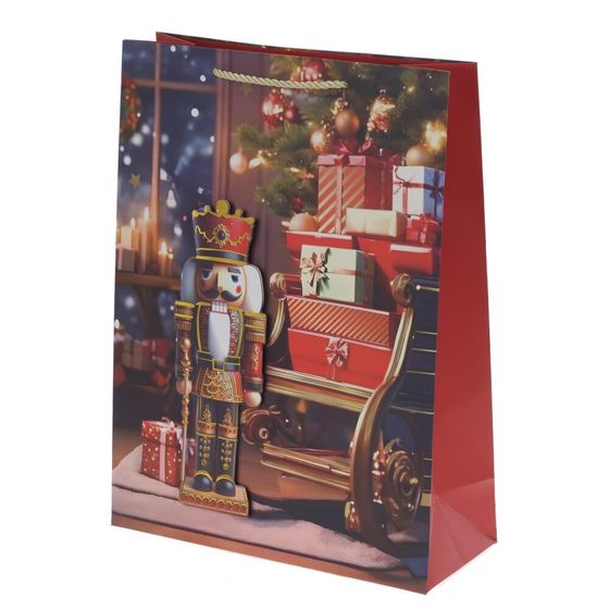 Пакет подарочный (бумага 210г/м2, блок 12шт), L30 W12 H40 см, 4в.