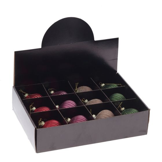 Набор из 12шт Украшение новогоднее "Шар", D 8 см, L35 W25 H8,5 см