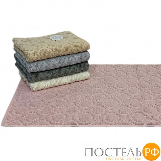 Коврик для ног Карвен &quot;TILE&quot; 50*80 махра KV 434 pembe