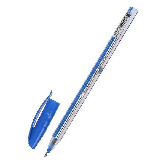 !Ручка шариковая 5 штук Flair Noki, полосатый корпус, узел-игла 0.5 мм, масляная основа., стержень синий