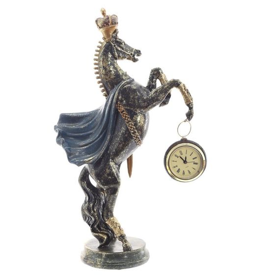 Фигурка декоративная &quot;Лошадь&quot; с часами D5см, (LR44x1), L22 W11 H39,5 см