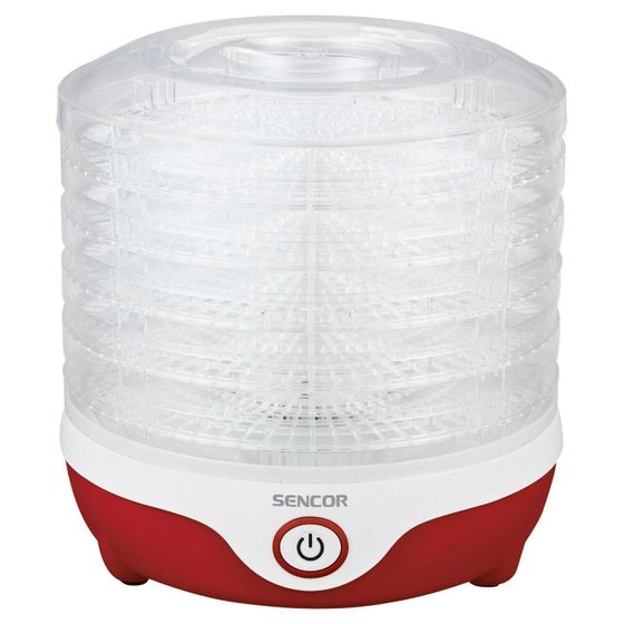 Сушилка для овощей и фруктов Sencor SFD 742RD 240Вт 5под. белый/красный