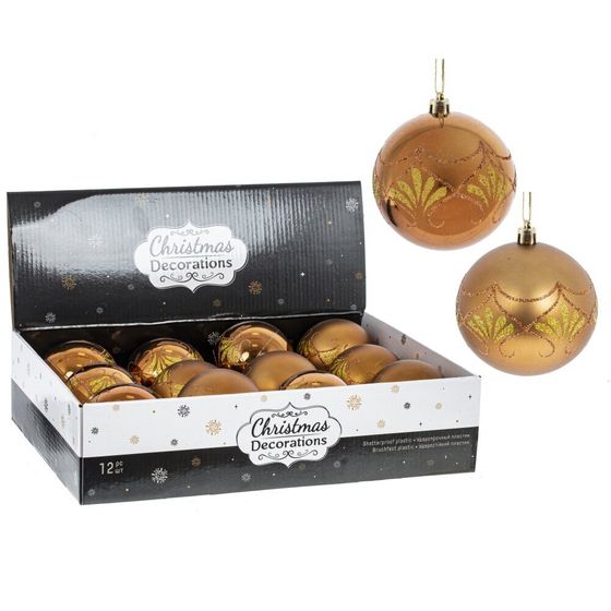 Набор из 12шт Украшение новогоднее &quot;Шар&quot;, D 8 см, L35 W27 H8,5 см