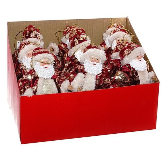 Украшение новогоднее &quot;Дед Мороз&quot; (блок 12 шт), L10 W4 H17 см, 2в.