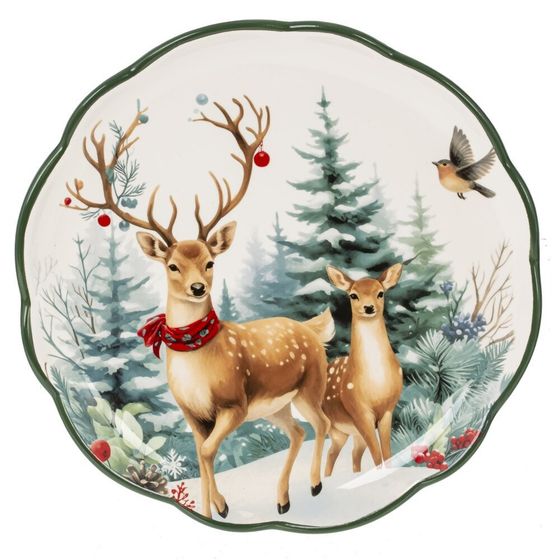 Тарелка &quot;Олени&quot;, L20 W20 H2 см