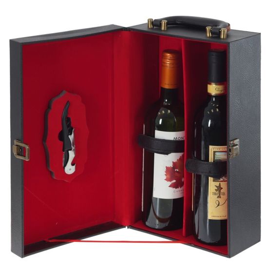 Шкатулка для бутылок с набором сомелье, Д19,5 Ш12 В35 см