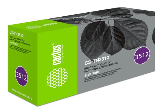 Картридж лазерный Cactus CS-TN3512 TN-3512 черный (12000стр.) для Brother DCP L6600DWHL/L6250DNHL/L6300DWHL/L6400DWHL/L6400DWTMFC/L6800DWMFC/L6800DWT