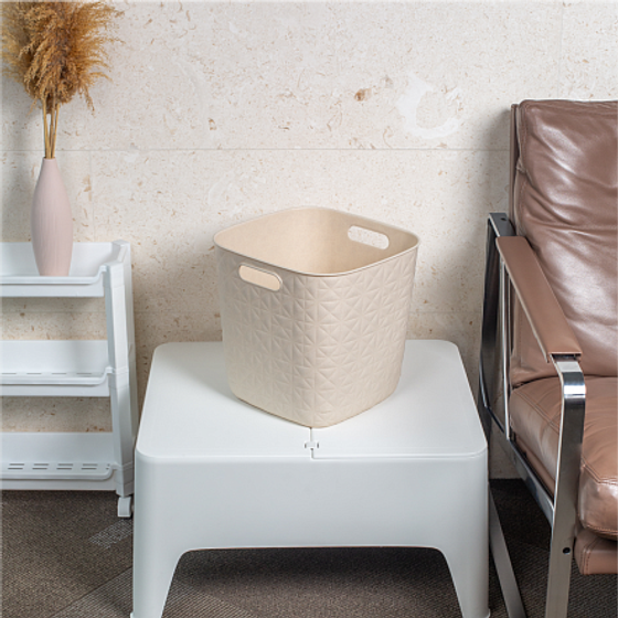 Корзина квадратная SOFTEX Q кремовая 15л