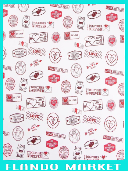 !Бумага крафтовая Love, (2 шт) 70 × 100 см