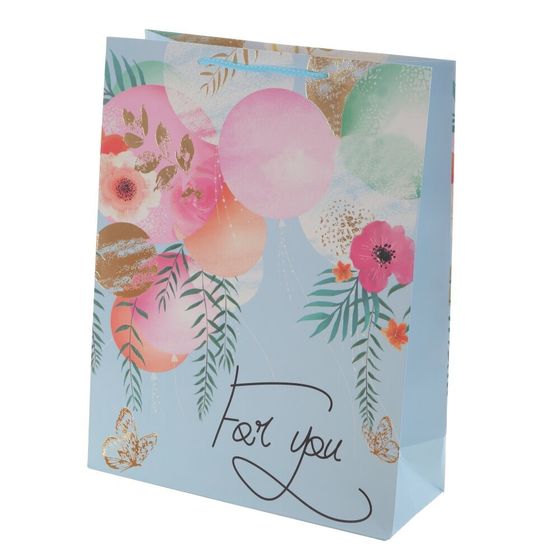 Пакет подарочный (бумага 210г/м2, блок микс 12шт), L18 W8,5 H24 см, 4в.