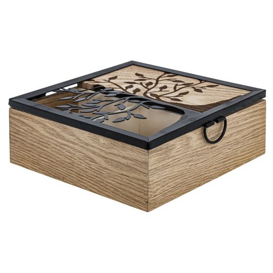 Шкатулка для чайных пакетиков, L16,5 W16,5 H6 см