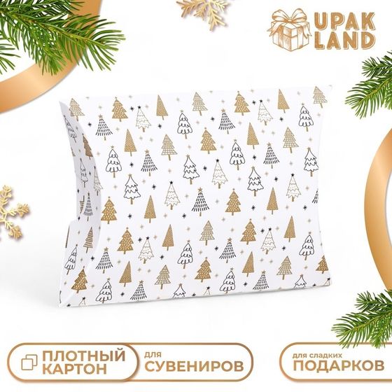 Коробка складная, подарочная новогодняя &quot;Зимний лес&quot; 15 х 11 х 3 см.