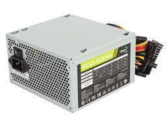 Блок питания 500W ATX Aerocool ECO-500W 12cm fan (20+4)pin (4+4)pin PCI-E 3xSATA 2xMolex FDD RTL