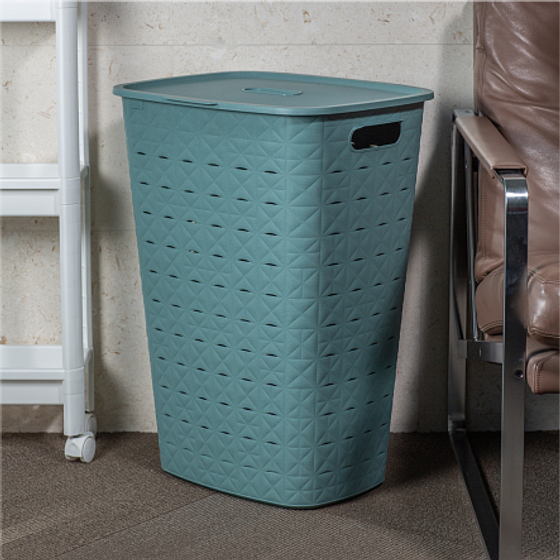 Корзина для белья SOFTEX голубая 56л