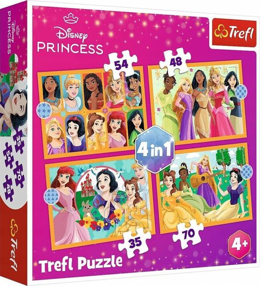 Trefl Puzzle 4w1 Bajkowe historie Księżniczki