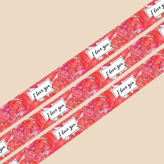 !Лента атласная «Люблю», 2 см × 5 м