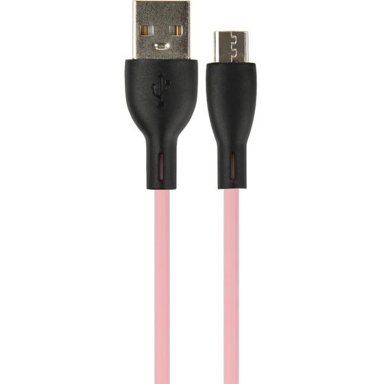 Кабель Perfeo USB A(m) - microUSB(m) SILICON 1м розовый (U4025)
