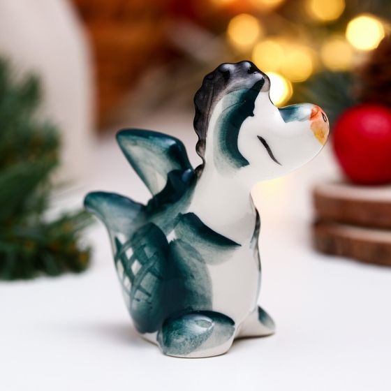 !09 Сувенир (набор 2 штуки) &quot;Дракон Летучий&quot; гжель цвет, 6,5 см