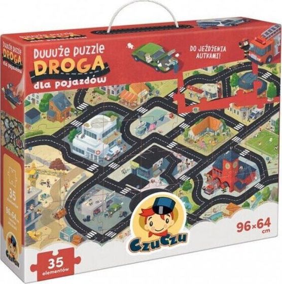 Bright Junior Media Duuuże puzzle z dziurką Droga dla pojazdów