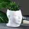 !09 Горшок - органайзер для цветов «Голова» керамика, 1.3 л, 16×16×14 см, без поддона цвет белый