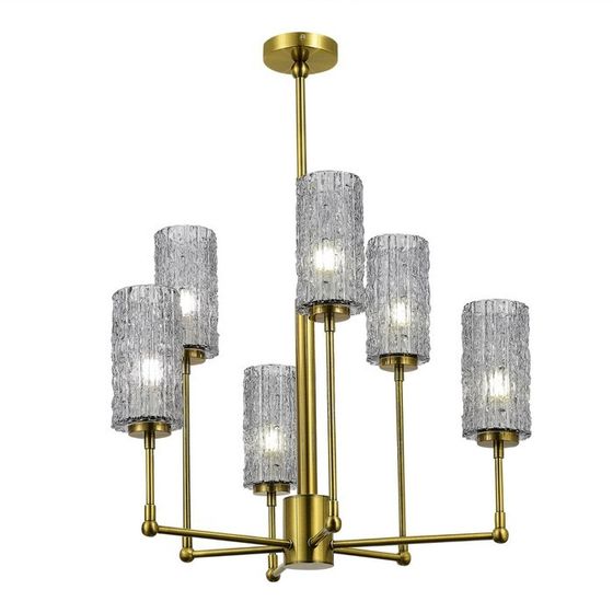 Люстра подвесная St Luce. SL1240.303.06. Gacciolo. 6х60 Вт, E27, 70х70х61,5 см, цвет латунь