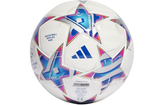 Футбольный мяч Adidas Mini Ball Sovenir Soccer TPU Machine Stitched, унисекс, белый, металлик, серебристый, светло-голубой