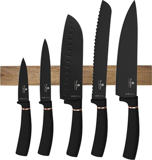 Berlinger Haus НАБОР ИЗ 5 КУХОННЫХ НОЖЕЙ С ЛЕЗВИЕМ BERLINGER HAUS BH-2884 ЧЕРНАЯ РОЗА