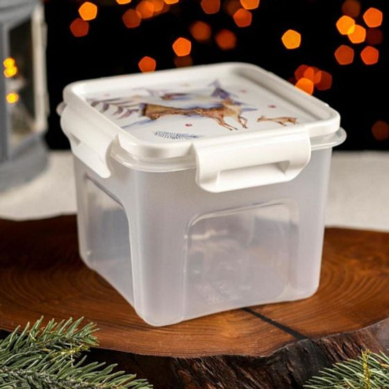 Контейнер АКВАРЕЛЬ для СВЧ квадратный 0.9л