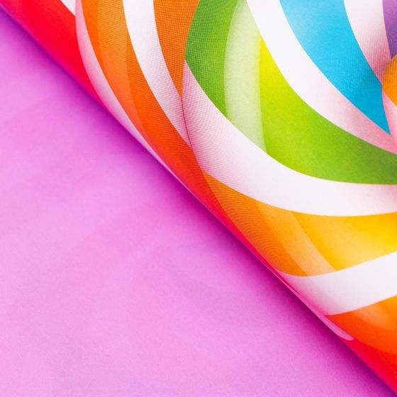 !09 Бумага (набор 3 листа) упаковочная глянцевая двухсторонняя "Карамель" фиолетовая, 50 х 70 см