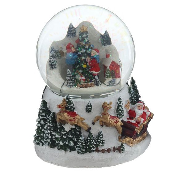 Фигурка декоративная &quot;Рождество&quot; в стекл шаре (свет, муз, вьюга, 3хAA), D 12 см, L15 W13,5 H19 см