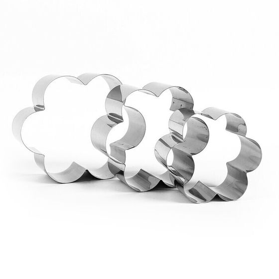 !09 Набор форм - 3 штуки - для выпечки и выкладки "Цветок", 12х12х5 см.