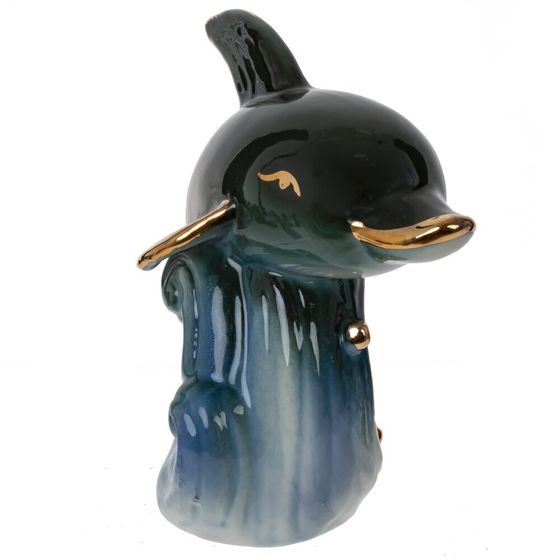 Фигурка декоративная "Дельфин", L12 W6 H10 см, 1 штука, дизайн микс