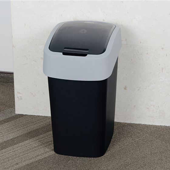 Контейнер для мусора FLIP BIN черный/серый 25л