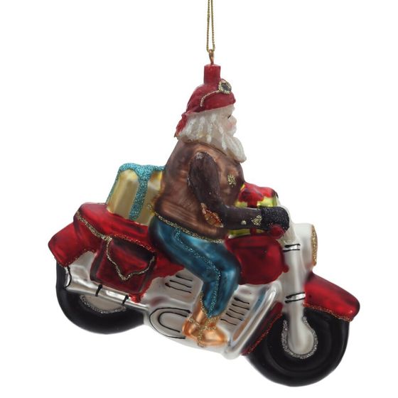 Украшение новогоднее "Дед Мороз на байке", L12 W5,5 H11,5 см
